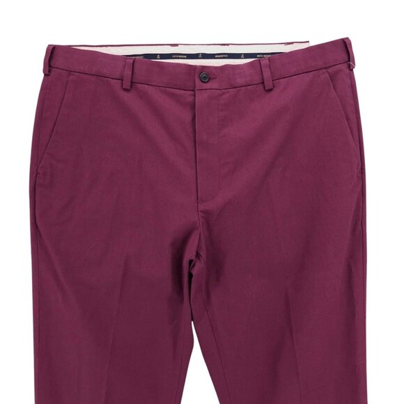 NWT BROOKS BROTHERS Clark Fit Advantage Chino Pants Burgundy Red Stretch 40x32 - Picture 3 of 9